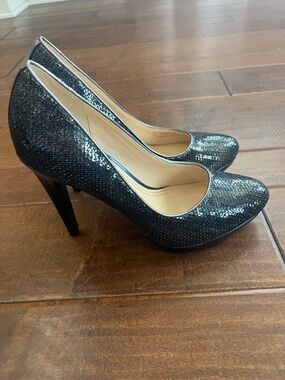 Women's Cole Haan Chelsea Navy Sequin High Heel Pumps